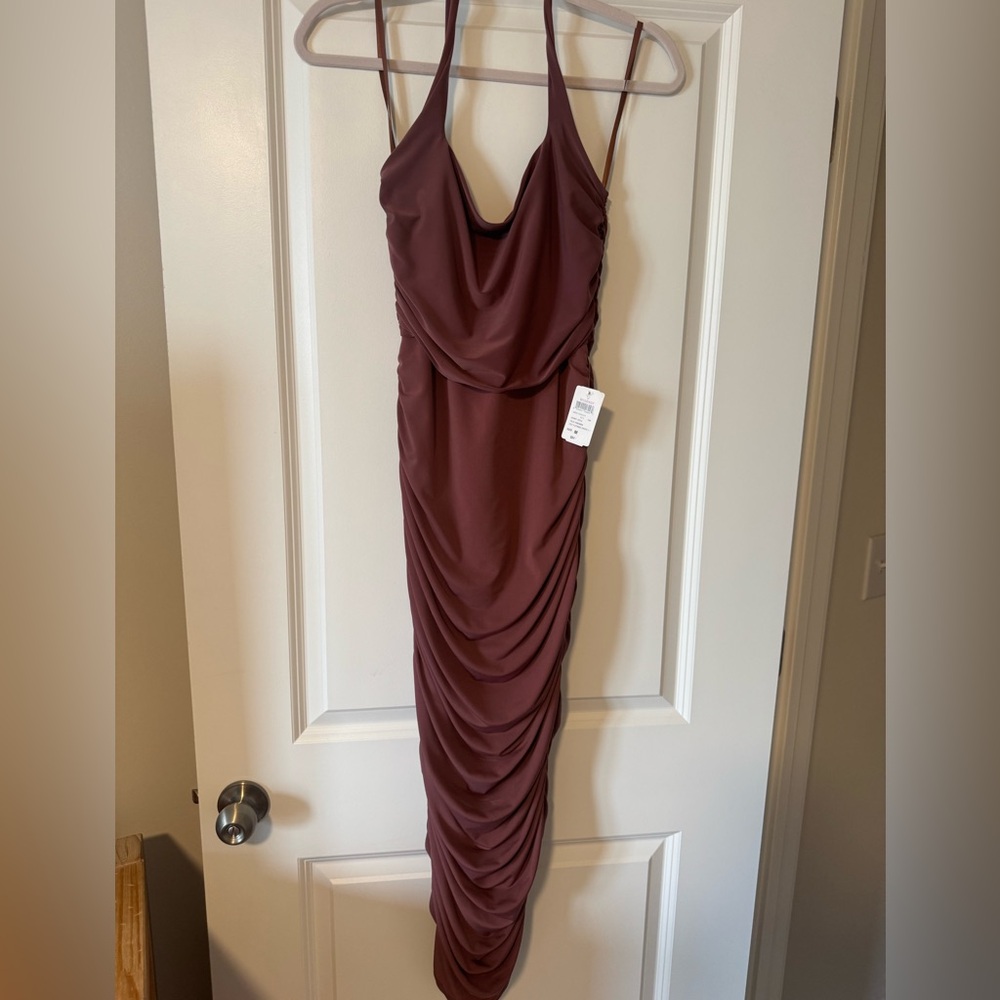Windsor Mauve Draped Midi Bodycon Dress